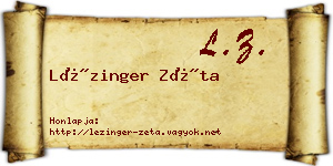 Lézinger Zéta névjegykártya